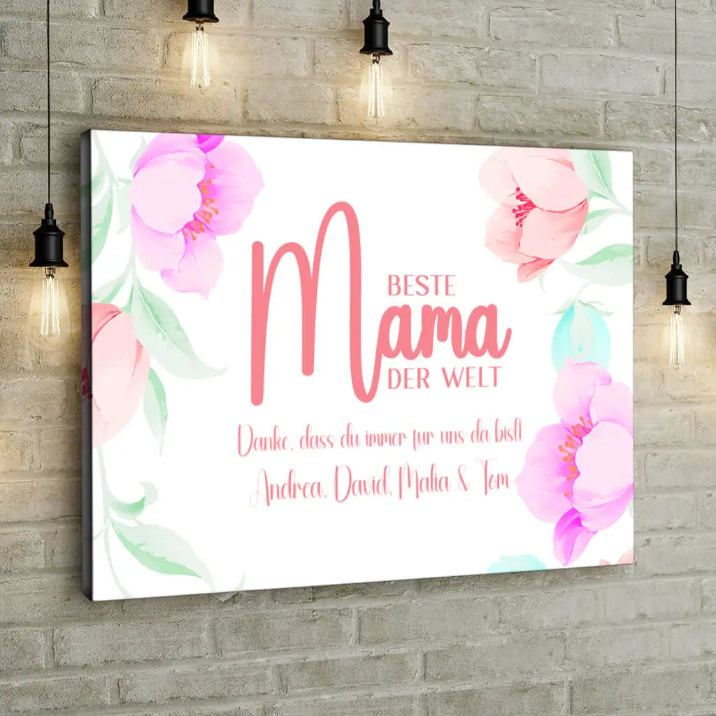 World's best Mom - Personalized Custom Canvas