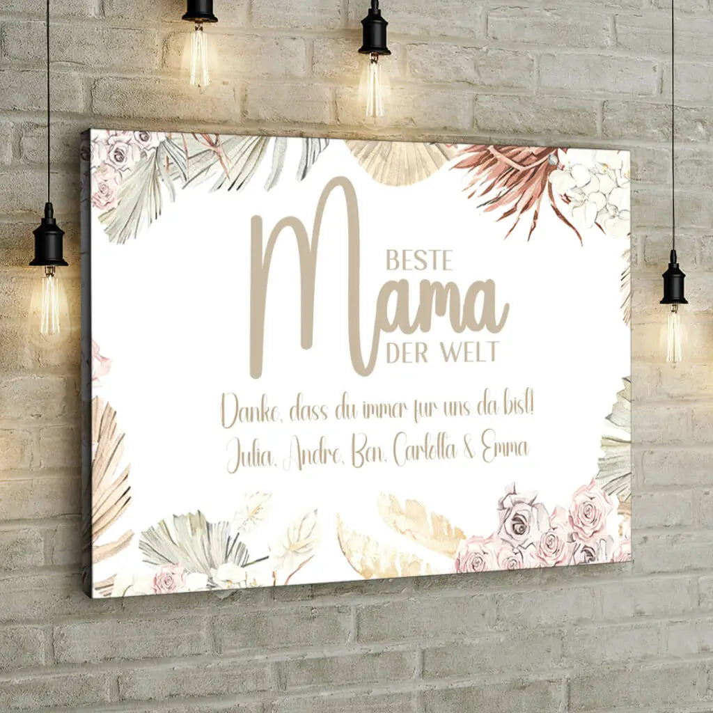 World's best Mom - Personalized Custom Canvas