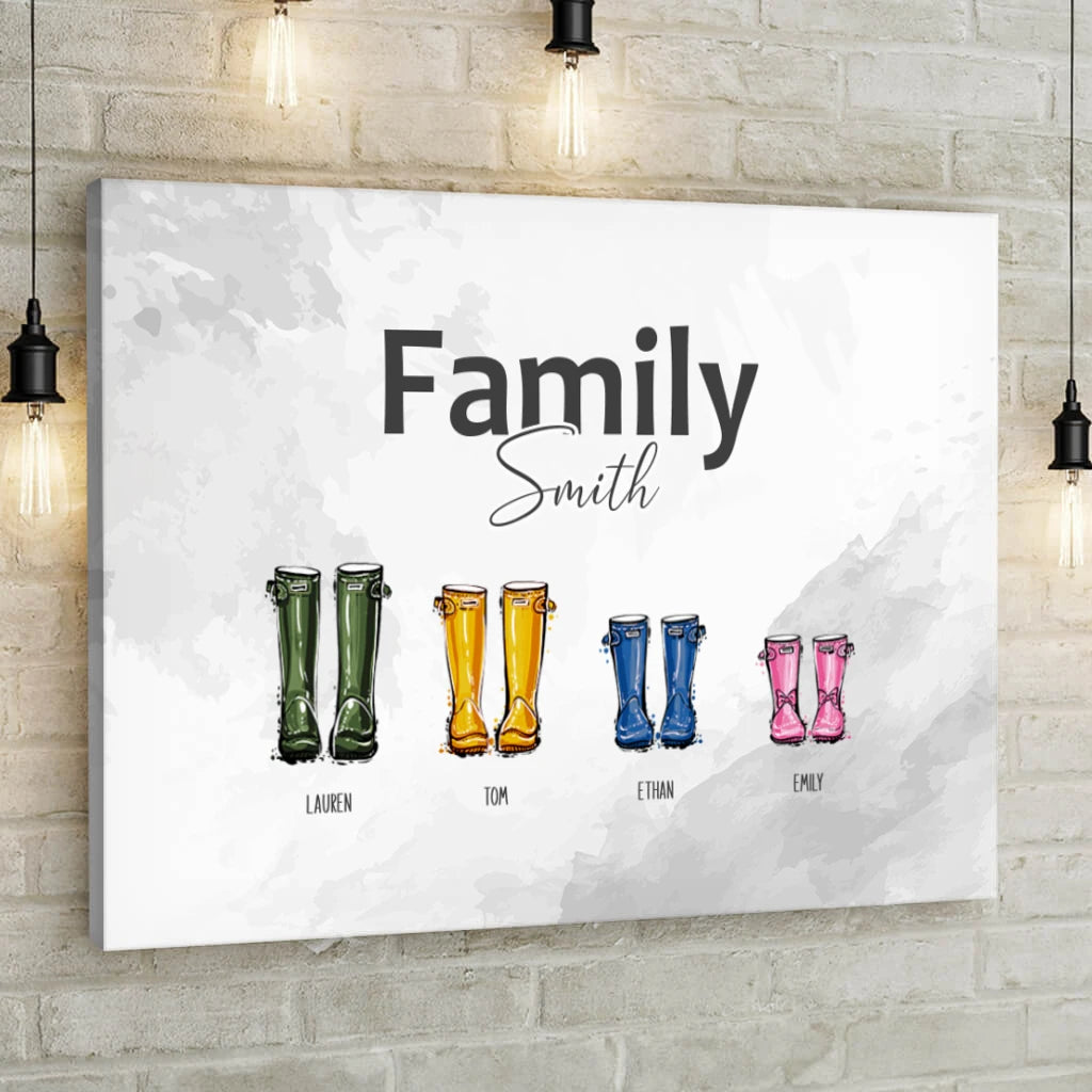 Family Boots - Personalized Custom Canvas
