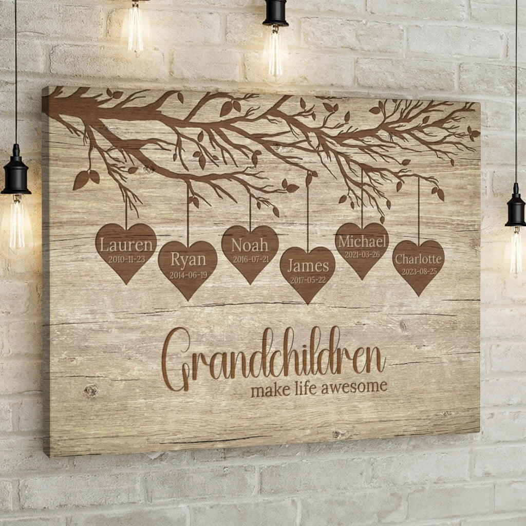 Grandchildren - Personalized Custom Canvas