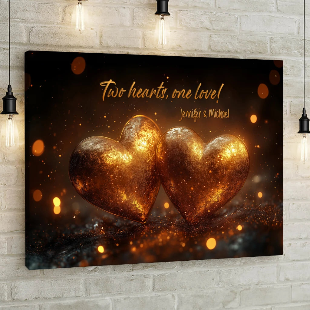 Golden Hearts - Personalized Custom Canvas