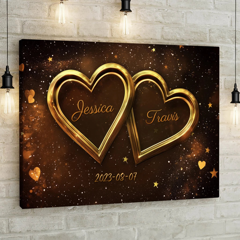 Glowing Hearts - Personalized Custom Canvas