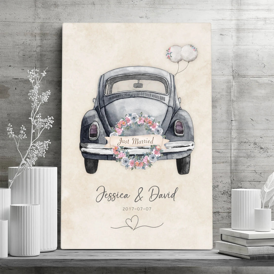 Just married - Personalized Custom Canvas
