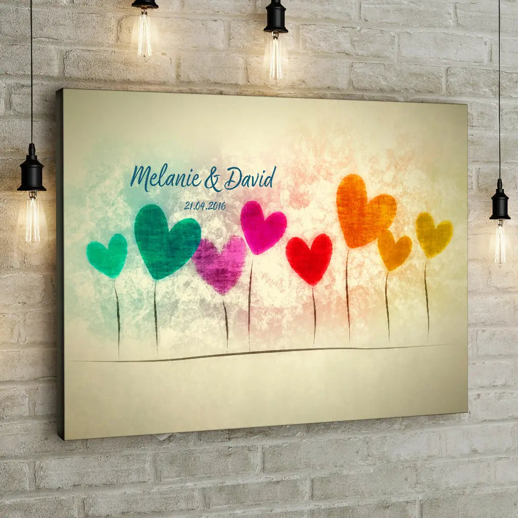 Heart Ballons - Personalized Custom Canvas
