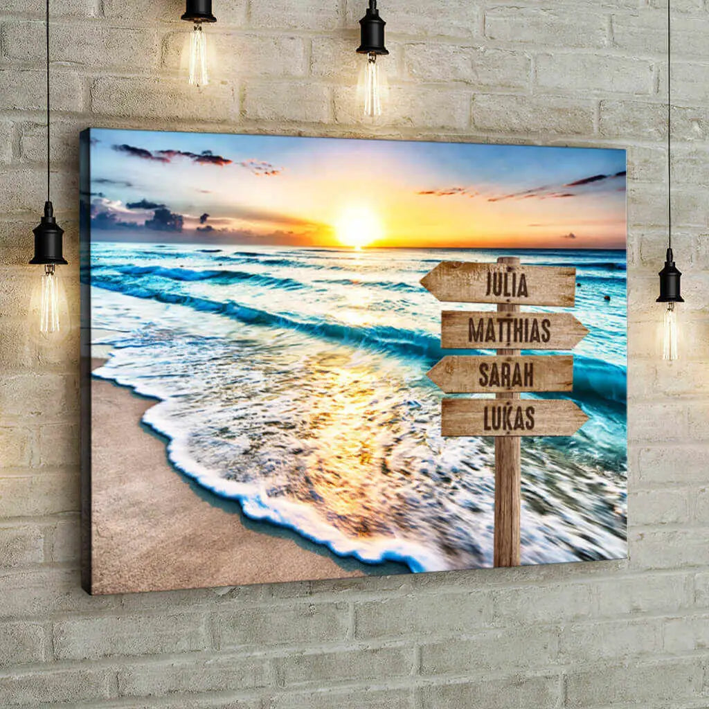 Ocean - Signpost - Personalized Custom Canvas