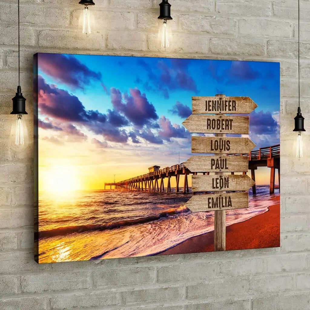 Pier - Signpost - Personalized Custom Canvas