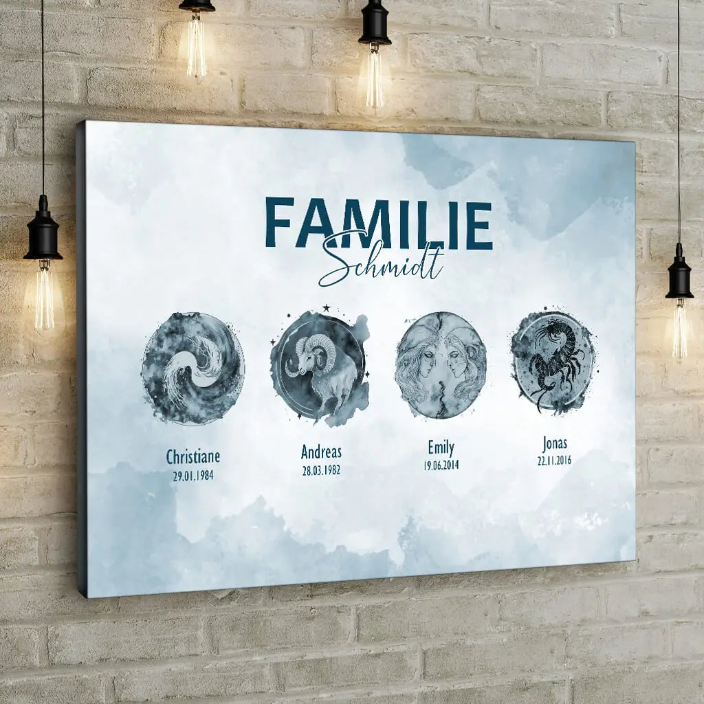 Zodiac Sign - Personalized Custom Canvas