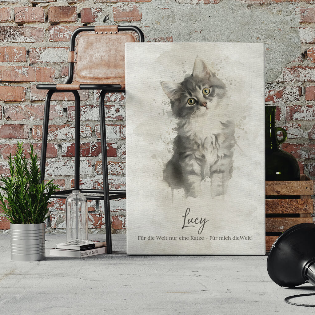 Your Cat, Turned Into Art - Personalized Custom Canvas