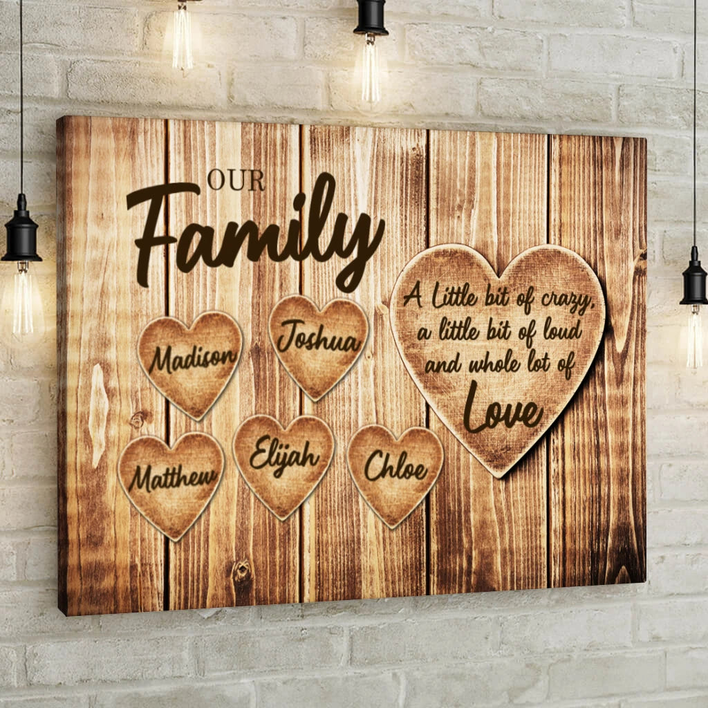Family Hearts - Personalized Custom Canvas
